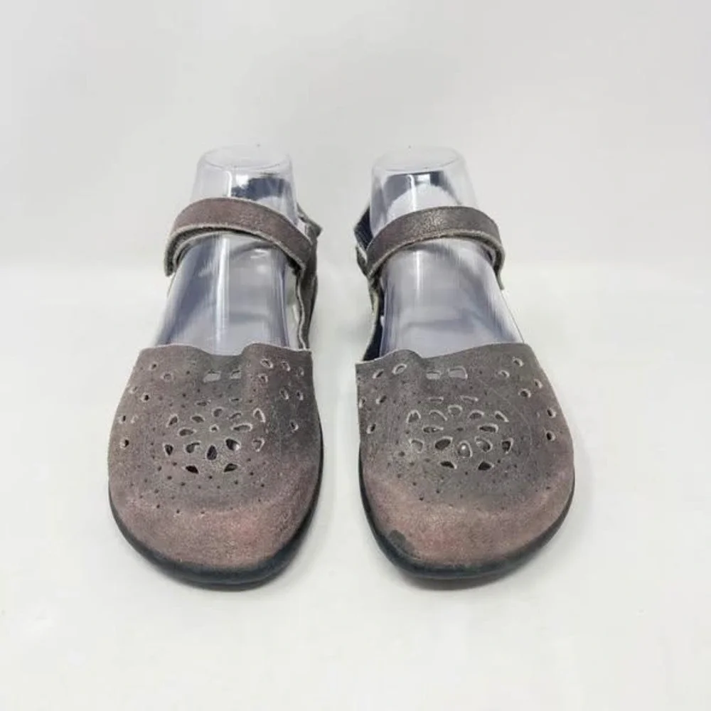 Naot Arataki Slingback Mary Jane Comfort Shoe Womens 41 Gray Shimmer Strappy